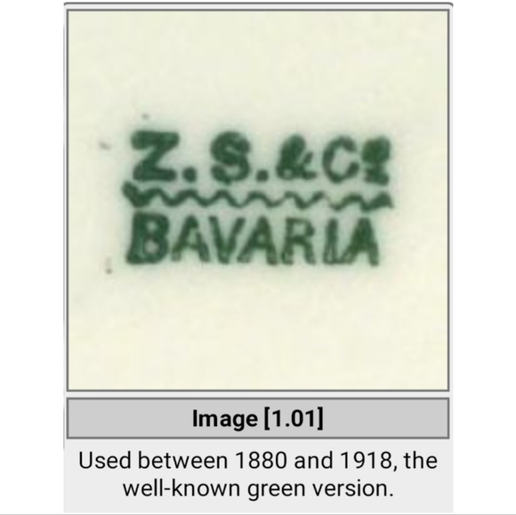 Vtg 1880-1918 ROYAL MUNICH Z.S.& CO BAVARIA SERVING BOWL PORCELAIN HAND PAINTED - Picture 6 of 6